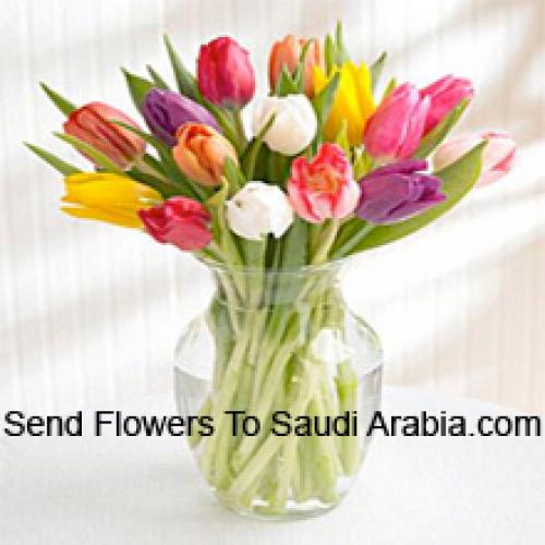 Beautiful Assorted Tulips in Vase