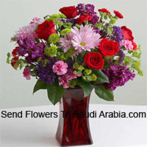 Lovely Roses and Carnations with Assorted Flowers