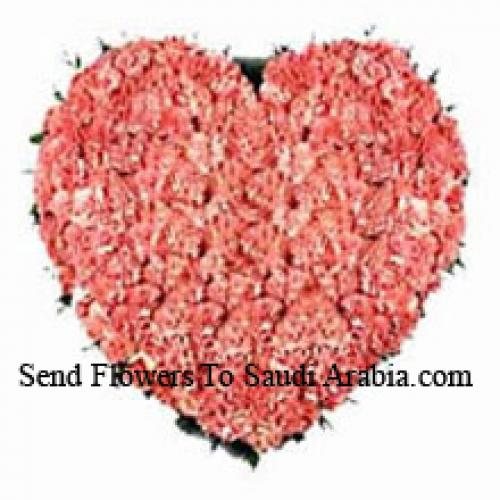 100 Pink Heart Carnations