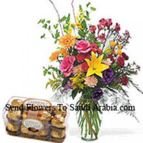 Cute Assorted Flowers with Ferrero Rochers